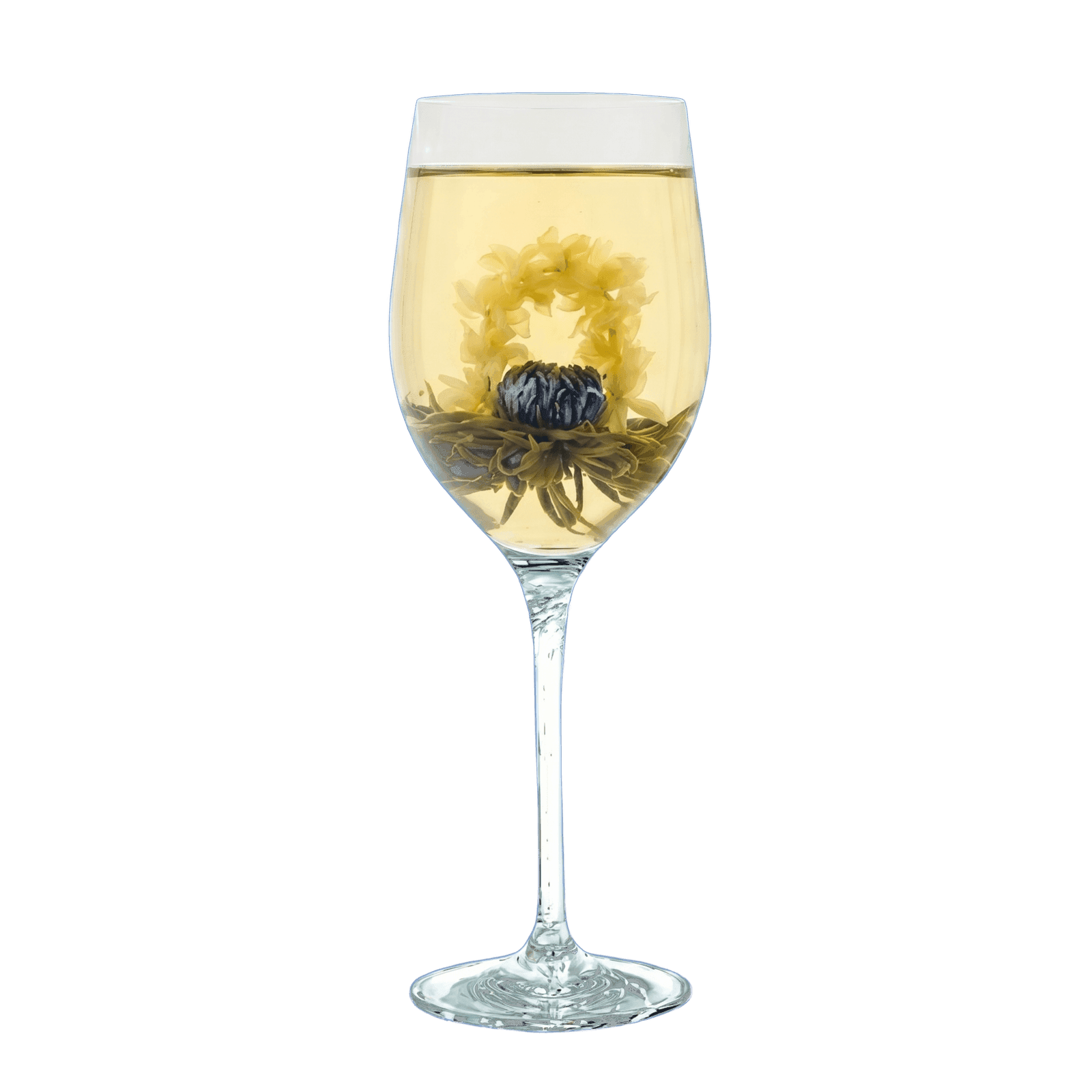 Jasmine with Love Flora Tea heart unfurling green tea tips and jasmine